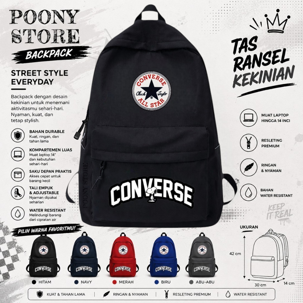 TAS RANSEL BACKPACK PRIA WANITA TAS RANSEL GENDONG LAKI LAKI SEKOLAH SD SMP SMA KECE KEKINIAN
