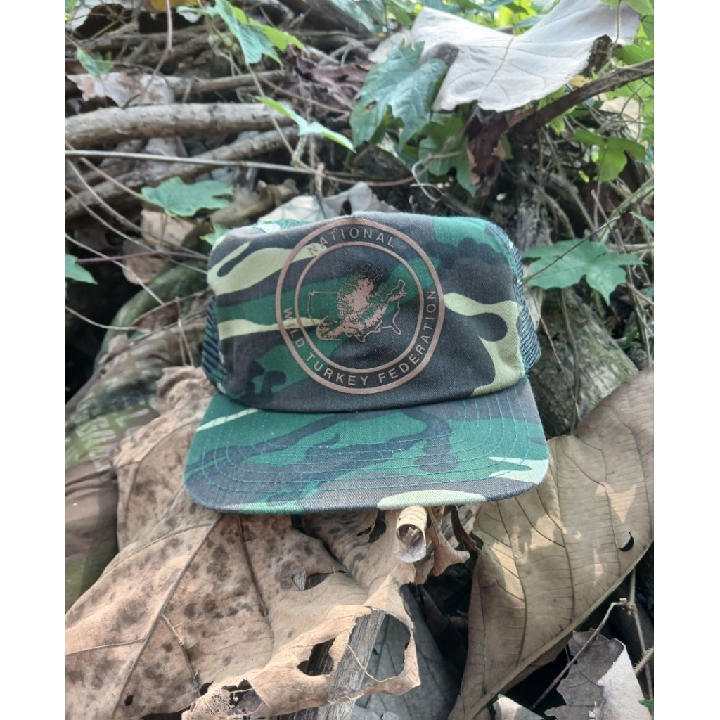 Vintage Woodland Camouflage Snapback Golfer Hat