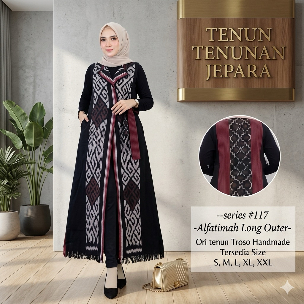 TERBARU ALFATIMAH LONG OUTER JUMBO LD 110 - LD 130 // ROMPI PANJANG SEMI GAMIS