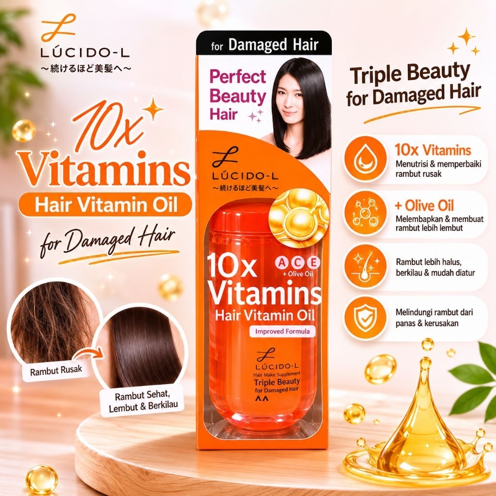 Vitamin Rambut Lucido-L untuk Rambut Rusak Rambut Kering dan Mengembang 50 ML