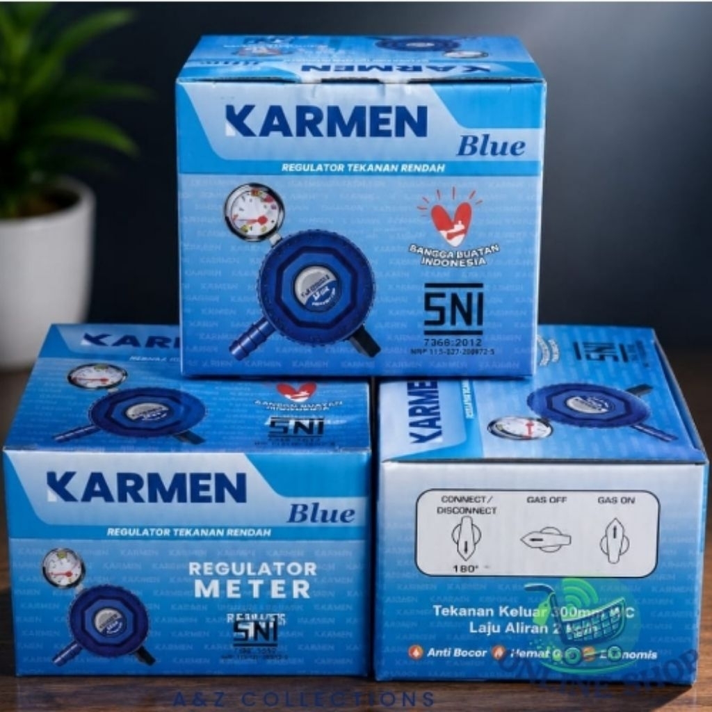 REGULATOR METER GAS BLUE / REGULATOR GAS KARMEN