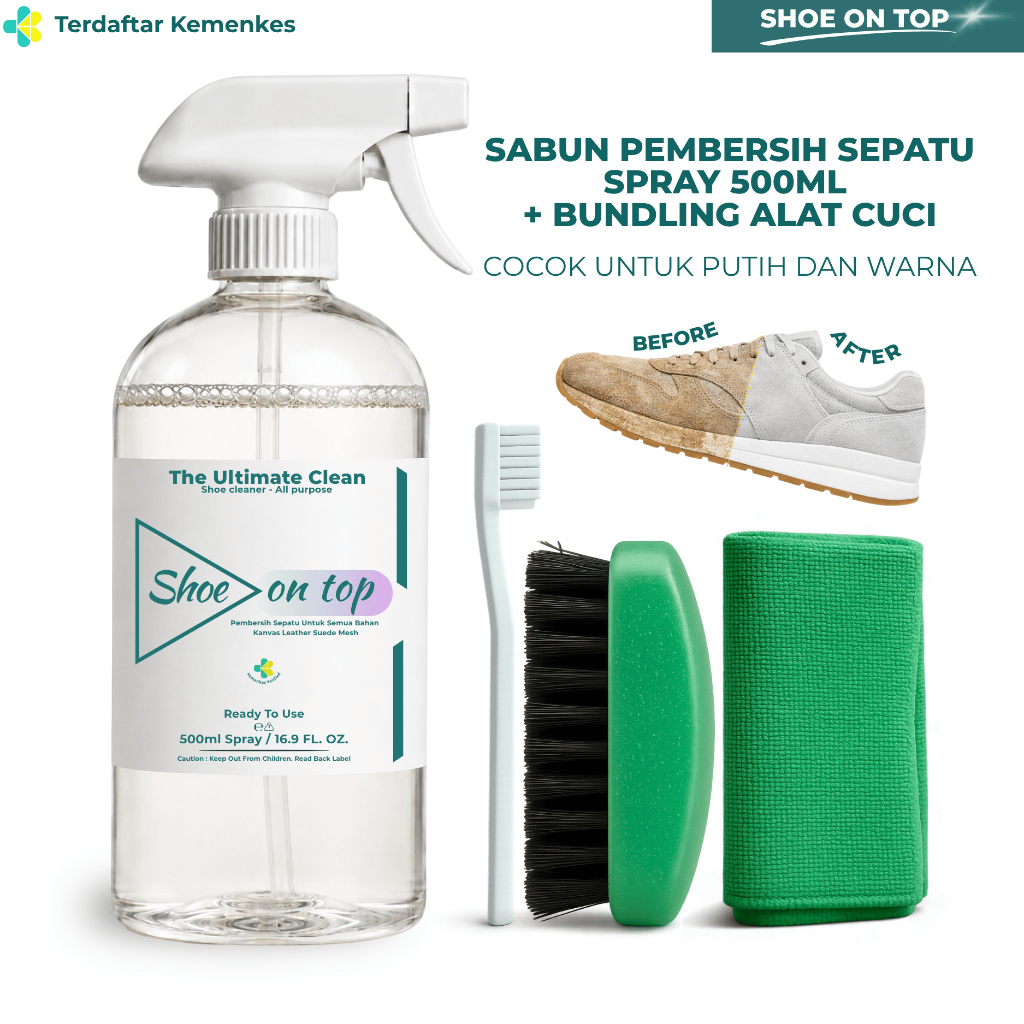 SHOE ON TOP - Pembersih Sepatu Putih & Warna 500ml Spray