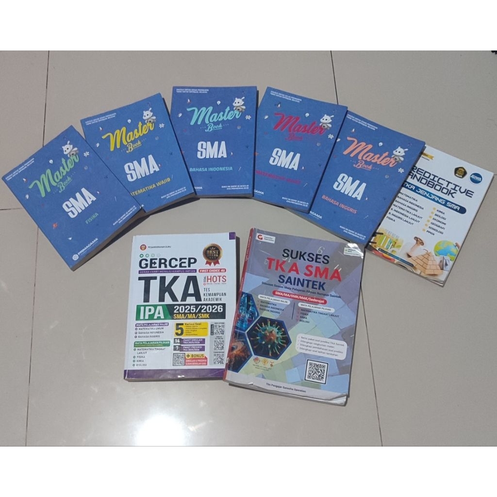 Buku TKA Saintek SMA 2025/2026 BEKAS Primagama, GO, Scover, & GERCEP (PAKET LENGKAP)