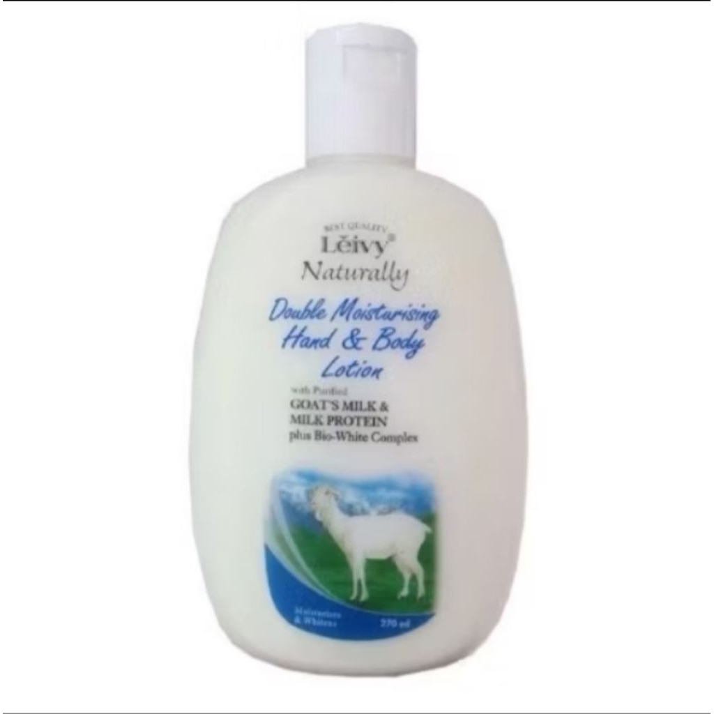 Leivy Pemutih Kulit Badan Susu Kambing 270ml - Pelembab Ganda, Pencerah Kulit, Kulit Kering