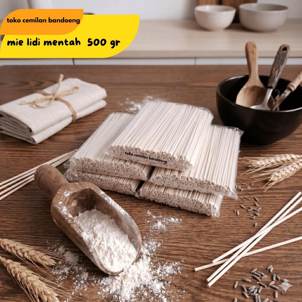 MIE LIDI MENTAH ! MIE BITING KEMASAN 500GR