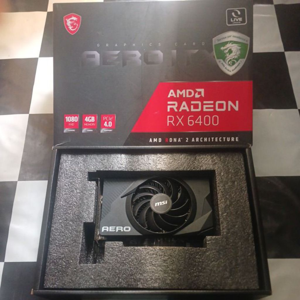 VGA MSI RX 6400 AERO ITX 4GB GDDR6 - Bekas