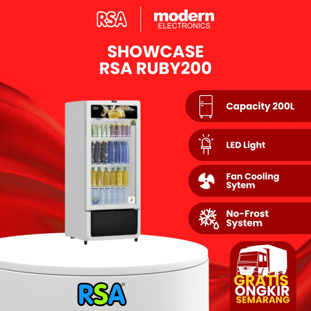 RSA SHOWCASE 1 PINTU 200 LITER RUBY200