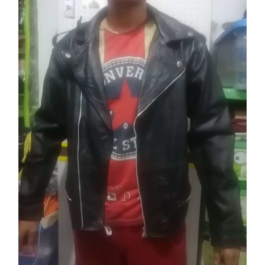 leather cow jaket ramones