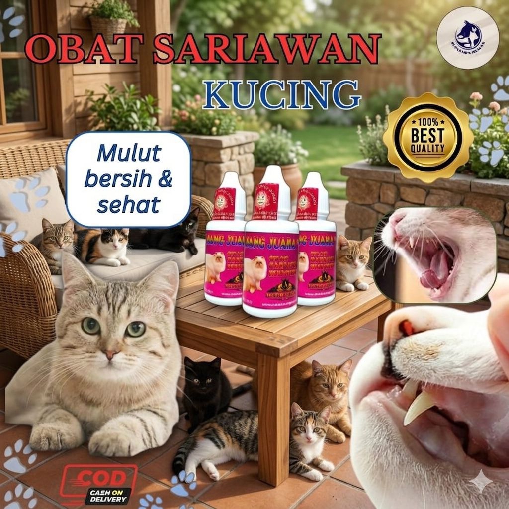 OBAT SARIAWAN & RADANG TENGGOROKAN KUCING 30 ml