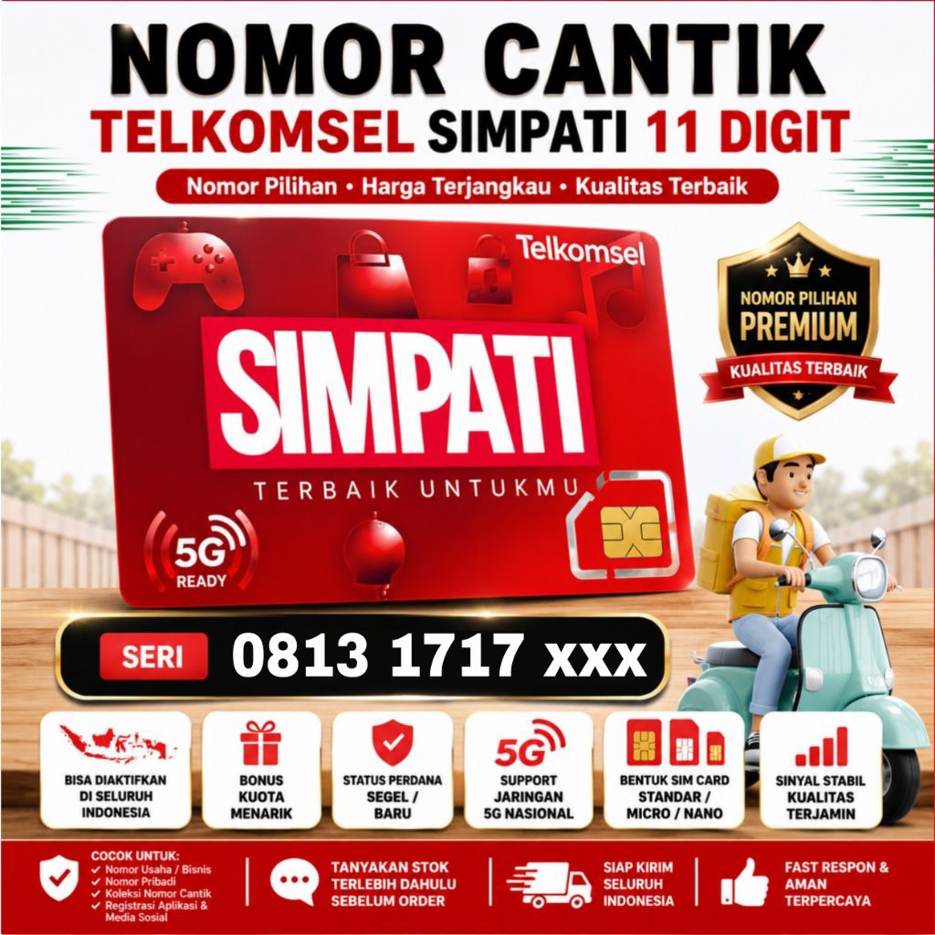 Nomor Cantik Simpati 5G Bonus 3GB Kuota 4G