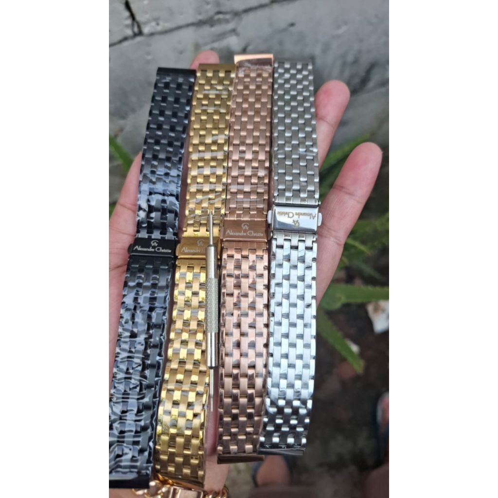 Strap tali jam rante Alexandre Christie tali jam Alexandre Christie free pen dan obeng remover