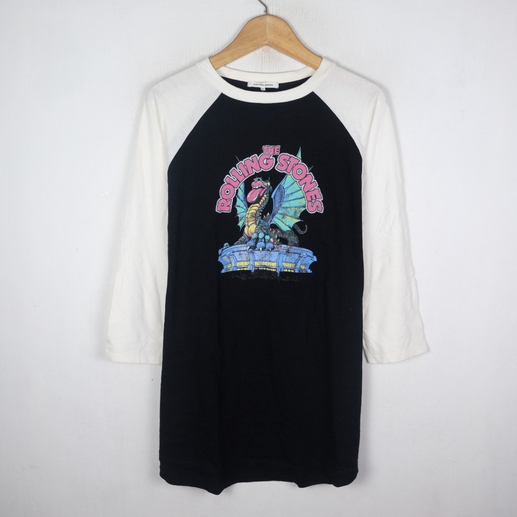 KAOS LENGAN PANJANG THE ROLLING STONES BAND RAGLAN LONG SLEEVE TSHIRT LS16 SIZE L-XL