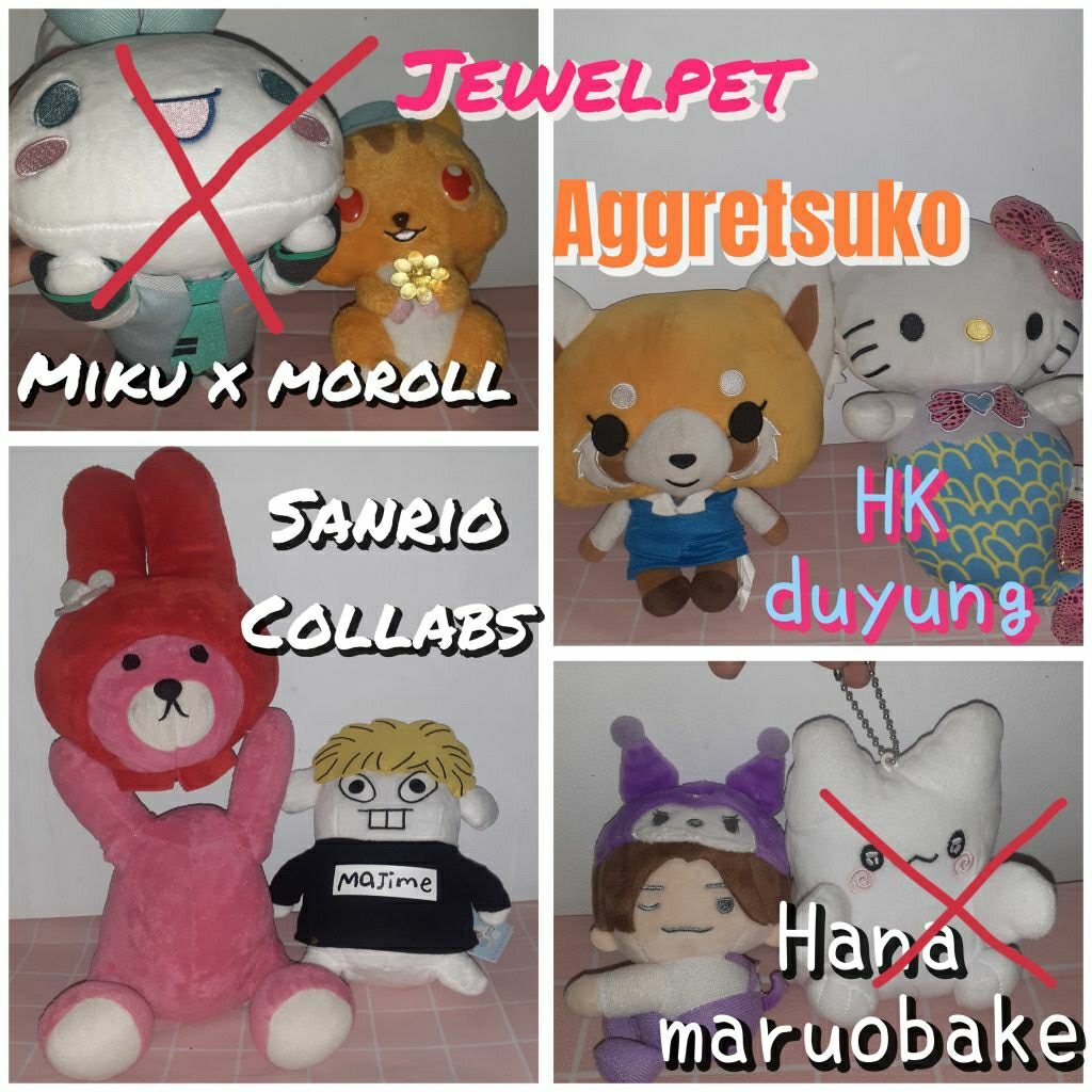 PL Boneka Sanrio collab kolab hanamaruobake control bear moroll miku anime cewek hello kitty mermaid