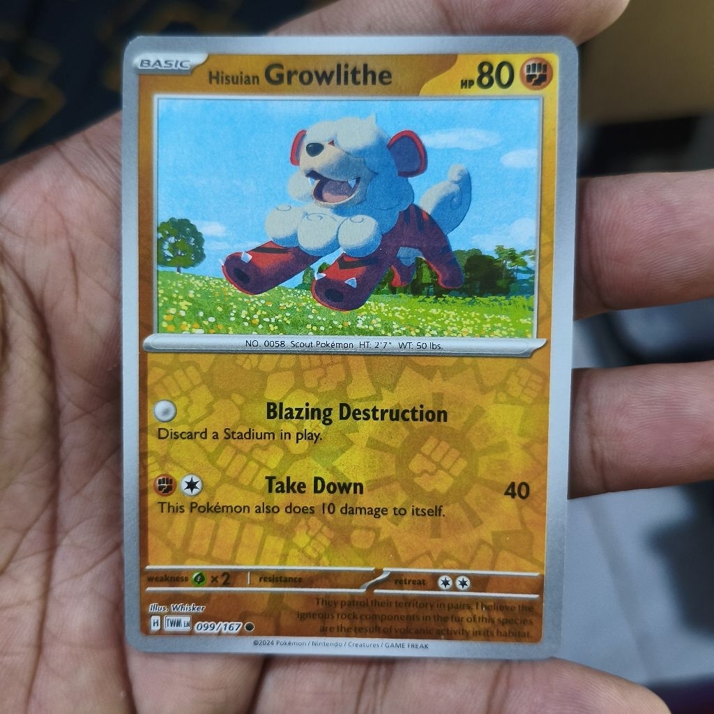 hisuian growlithe tcg pokemon / kartu pokemon