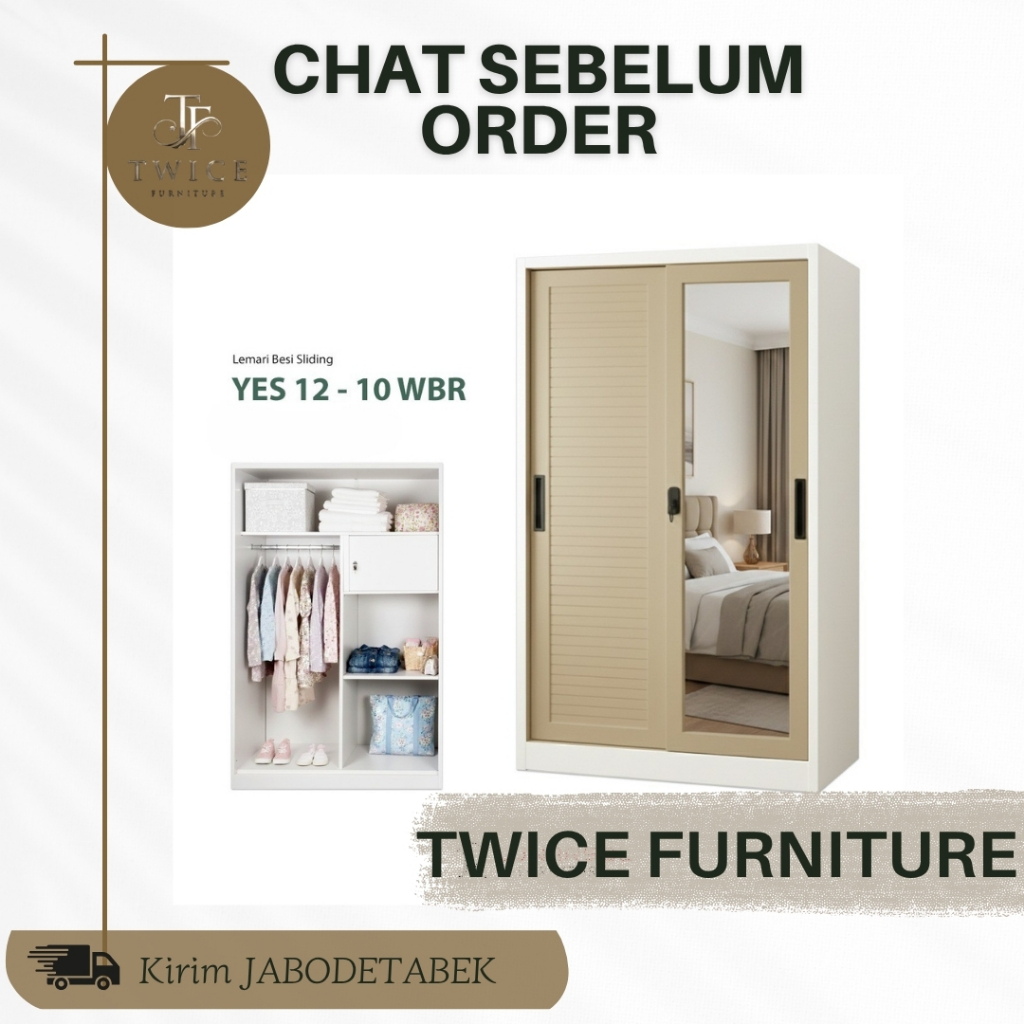 90 cm Lemari pakaian besi 2 pintu sliding lemari baju bagus lemari murah LEMARI BESI SLIDING LEMARI 