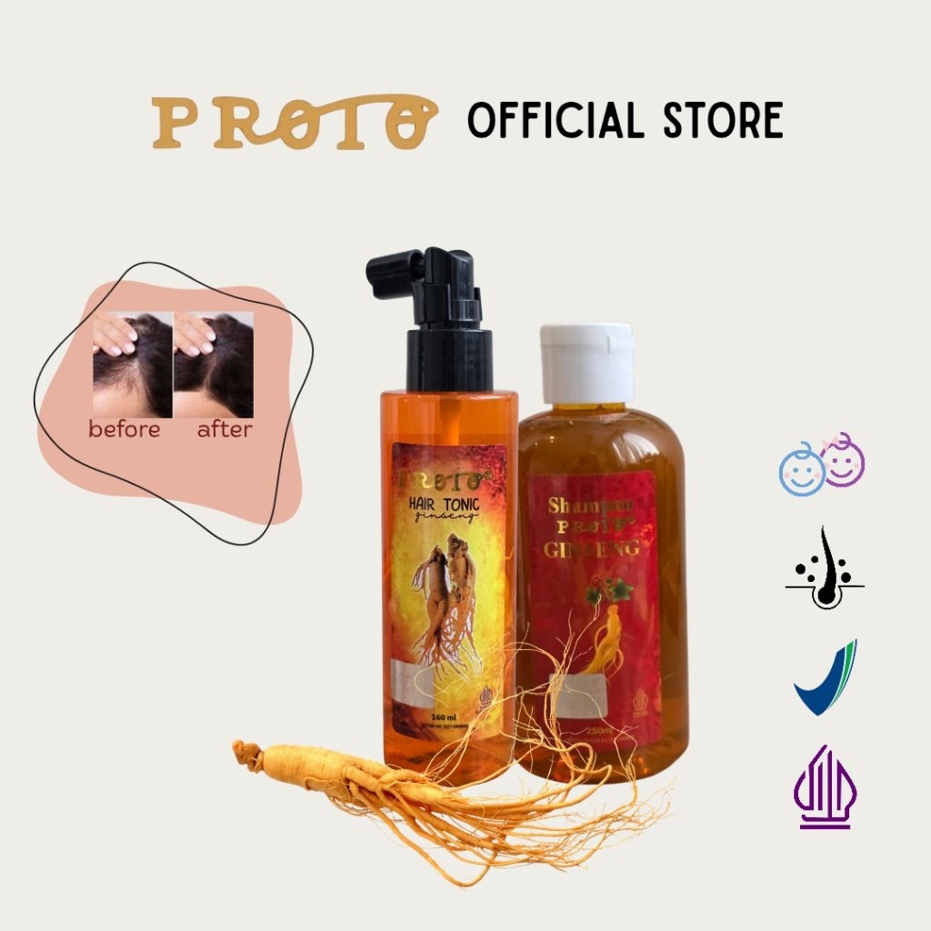 Proto Hair Tonic Ginseng 160 ML Dan Shampo Ginseng Proto 250ml