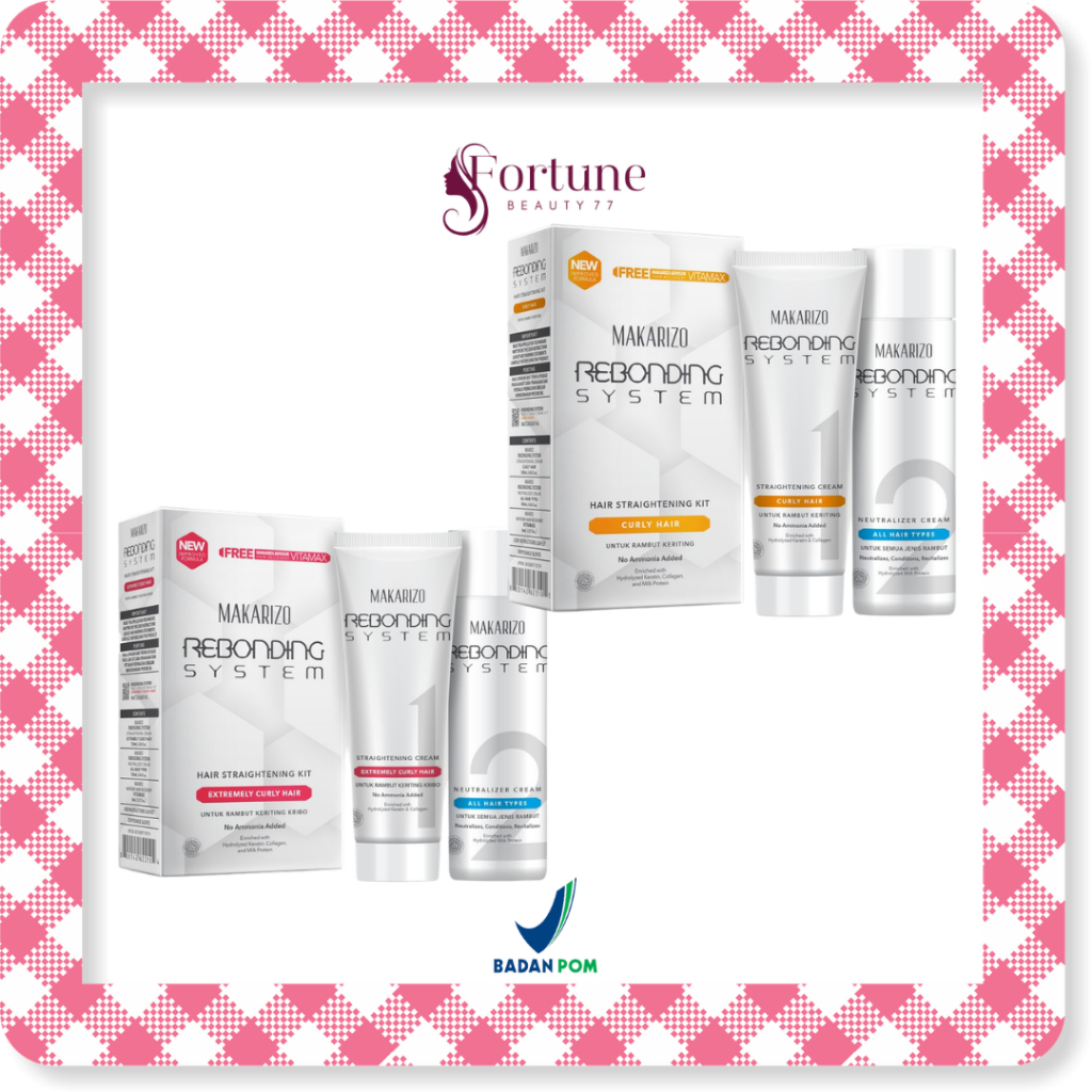 MAKARIZO REBONDING SYSTEM HAIR STRAIGHTENING KIT 120ML - PELURUS RAMBUT - PERAWATAN RAMBUT KERITING