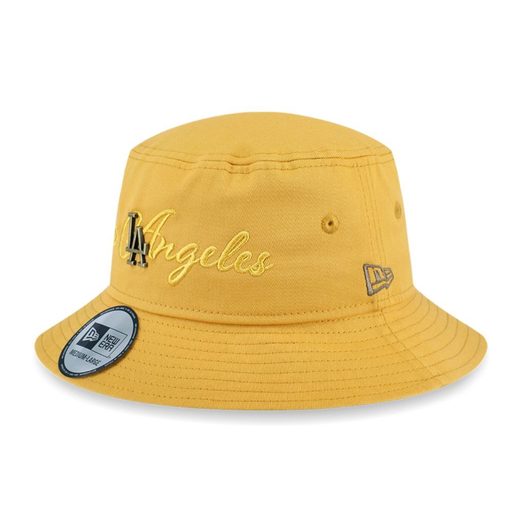 TOPI BUCKET HAT NEW ERA LA CAP YELLOW NEW ORI BNIB