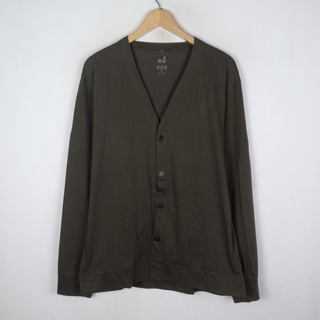 KAOS LENGAN PANJANG UNIQLO AIRISM CARDIGAN OUTER LONG SLEEVE TSHIRT LS36 SIZE XL