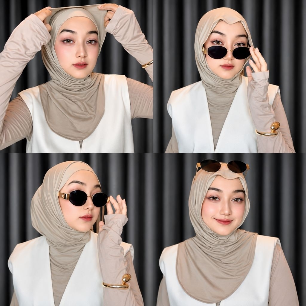 Hijab Model Mleyot Instan Bergo Jisoo//Hijab Instan Bergo Mleyot // Pasmina Mleyot Jersey premium //