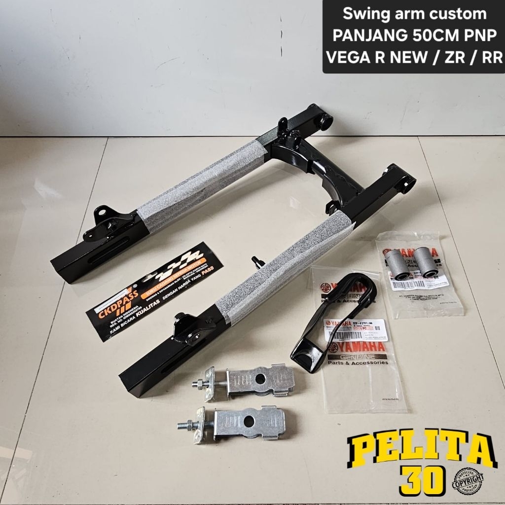 Swing arm variasi panjang 50CM PNP vega r new vega zr/rr crypton alfa warna hitam lengkap siap pakai