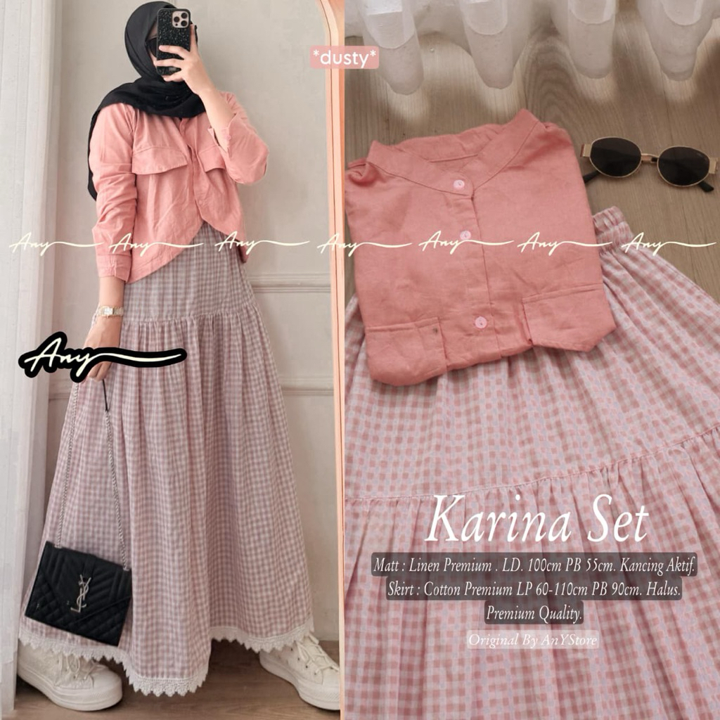 KARINA ERFAZA AQILA ELFAZA ARALYN RUBYA CRISTA FLOVA SET ORIGINAL BY ANY STORE oneset setrok setelan