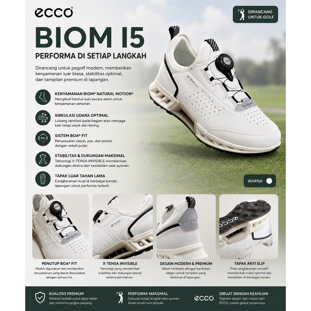 [READY STOCK] Sepatu Golf Pria ECCO  BIOM I5