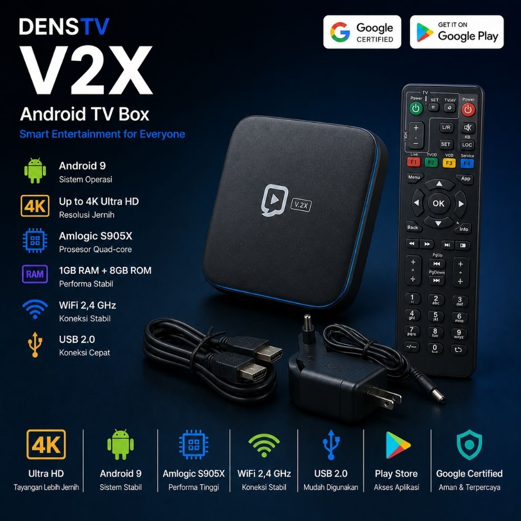 STB ANDROID BOX V2X ROOT UNLOCK FULLSET SIAP PAKAI