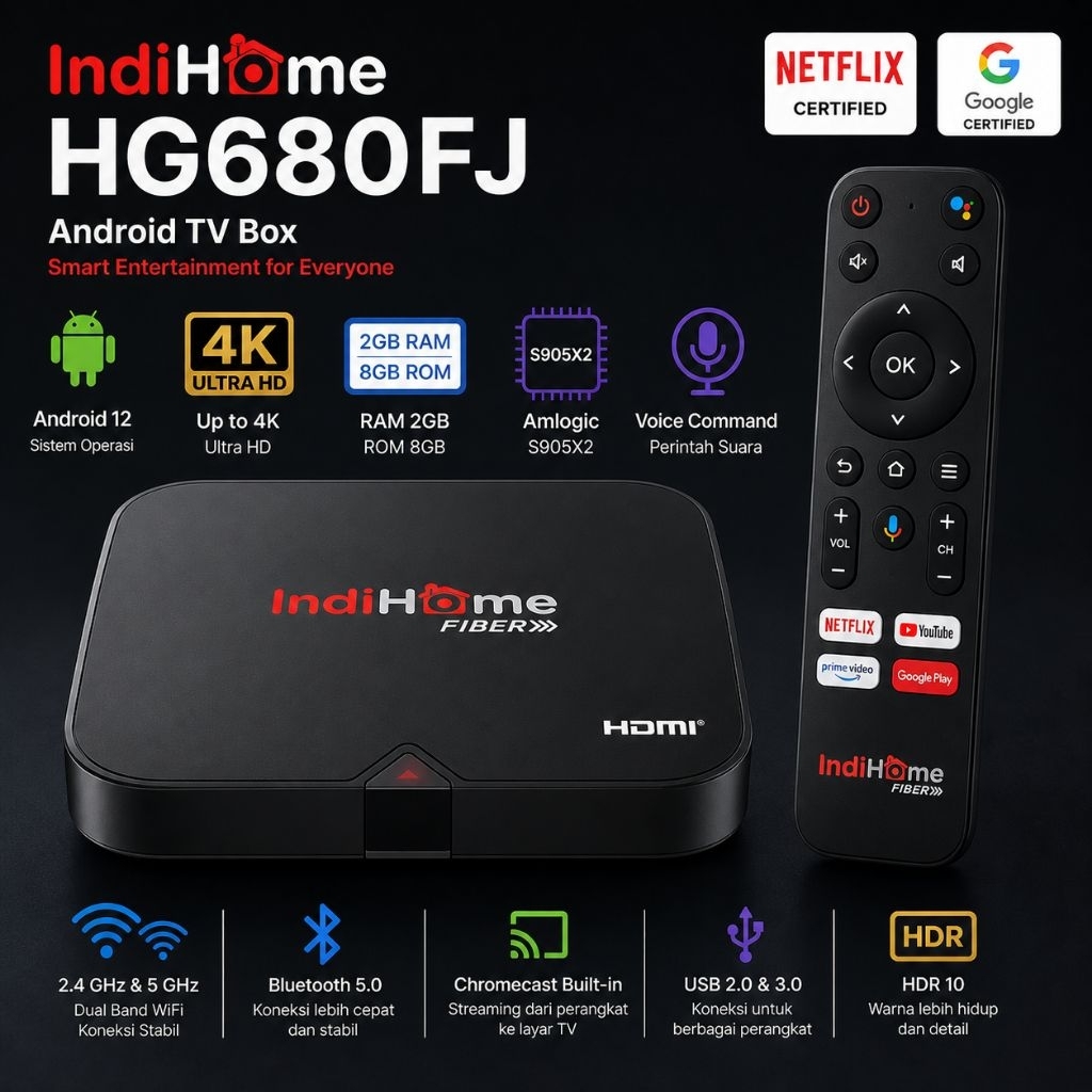 STB ANDROID BOX HG680FJ ANDROID 12 ROOT UNLOCK FULLSET SIAP PAKAI