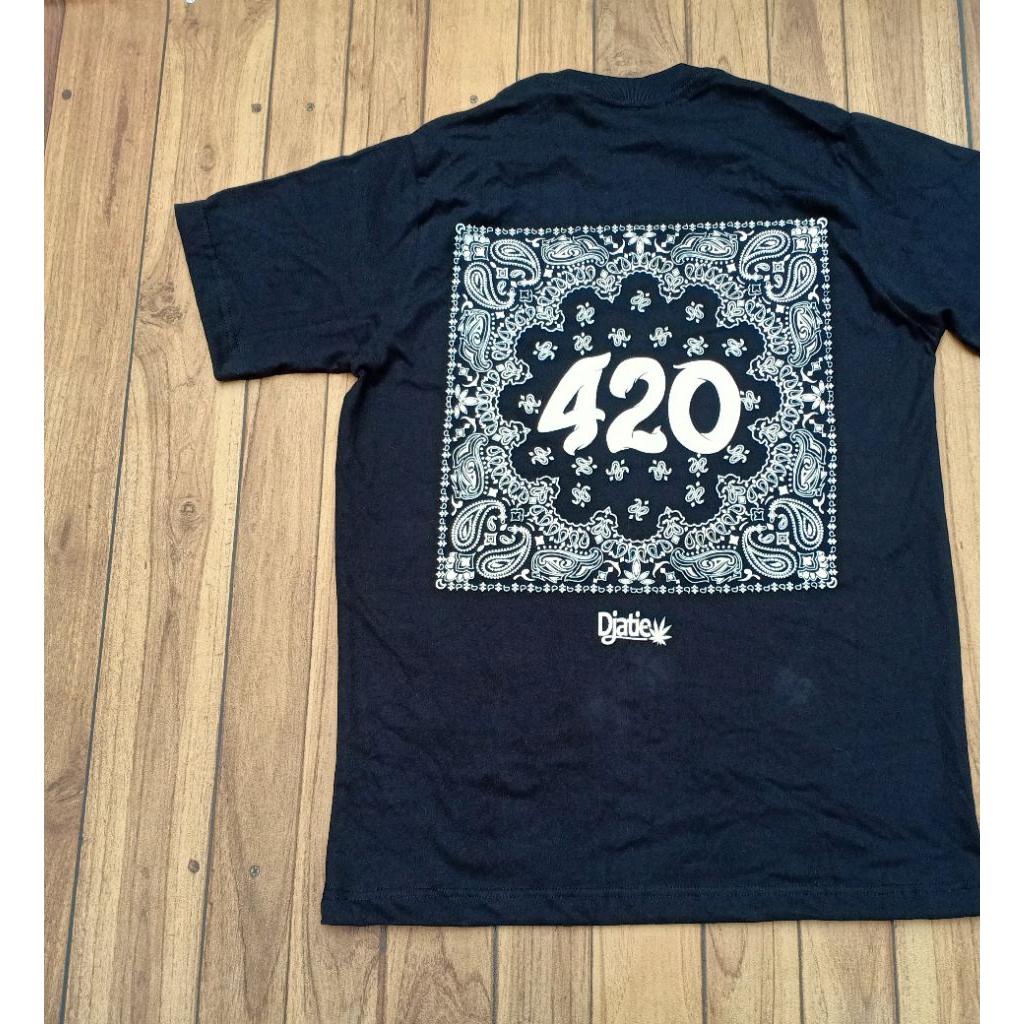 DJATIESHOP x DJATIE tdh kaos 420 bandana tshirt baju oblong pria wanita kaos hitam 24s tebal adem