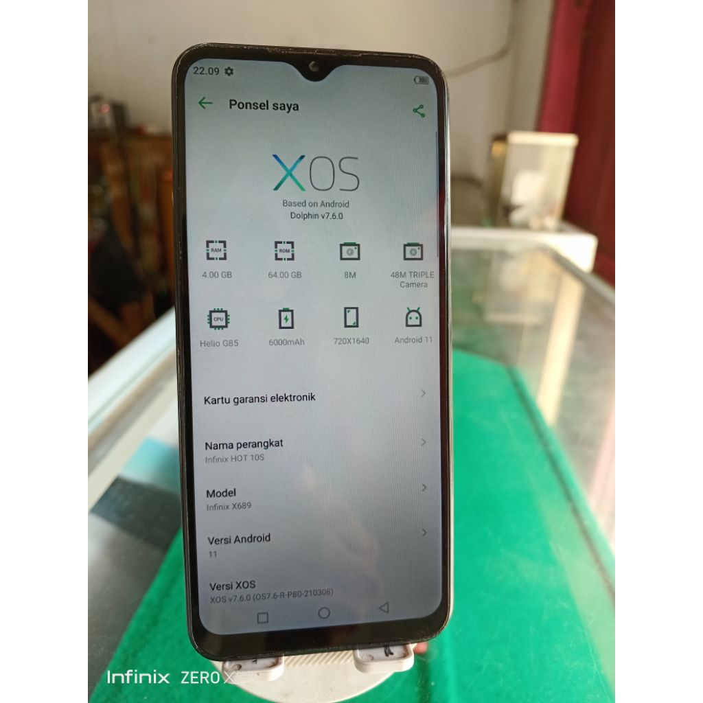HP second bekas Infinix Hot 10s, ram 4/64, normal siap pakai