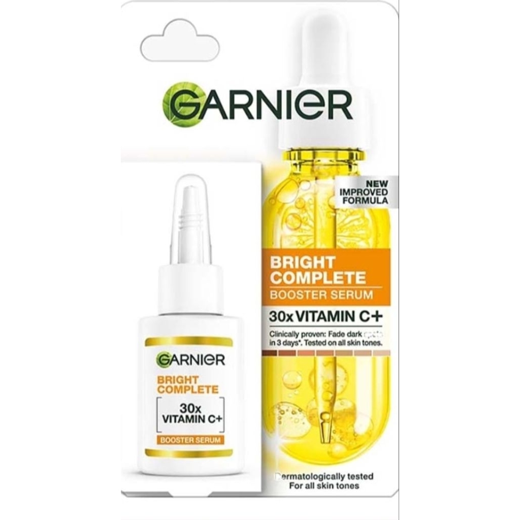 Garnier Bright Complete Vitamin C 30x Booster Serum 7.5ml - Cepat Cerahkan Noda Hitam & Bekas Jerawa