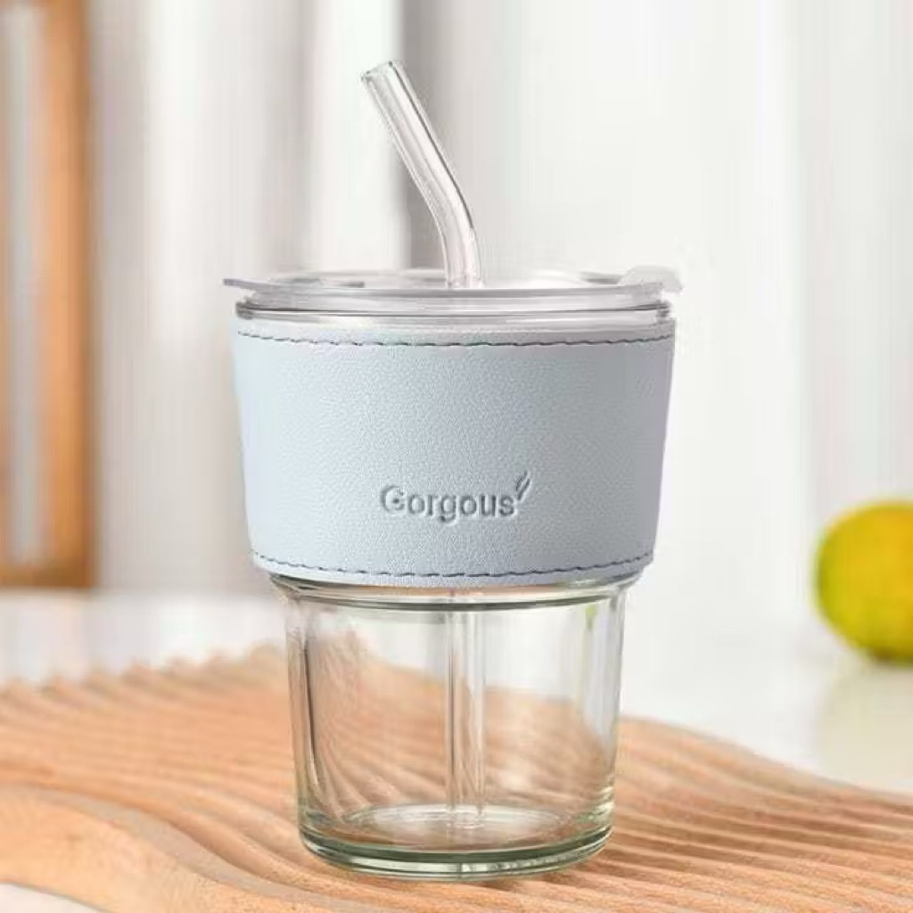 Gelas Tumbler Aesthetic 400 ml Gelas Minum Kaca Gorgeous