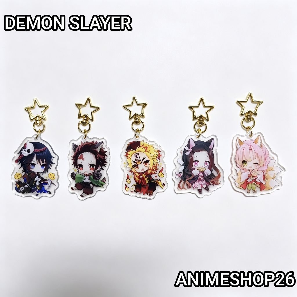 [ DEMON SLAYER ] Gantungan kunci aksesoris tas akrilik anime kimetsu no yaiba kanao zenitsu shinobu 