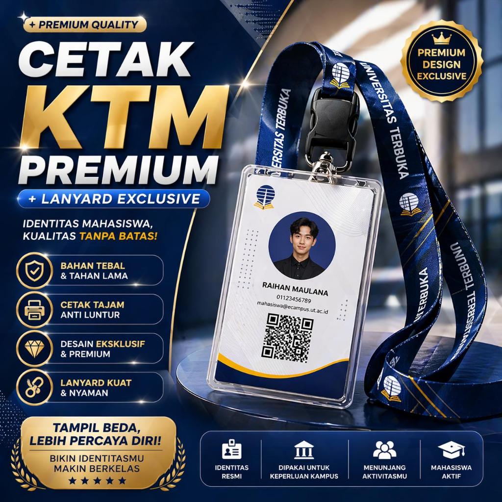 CETAK KTM UNIVERSITAS TERBUKA PREMIUM