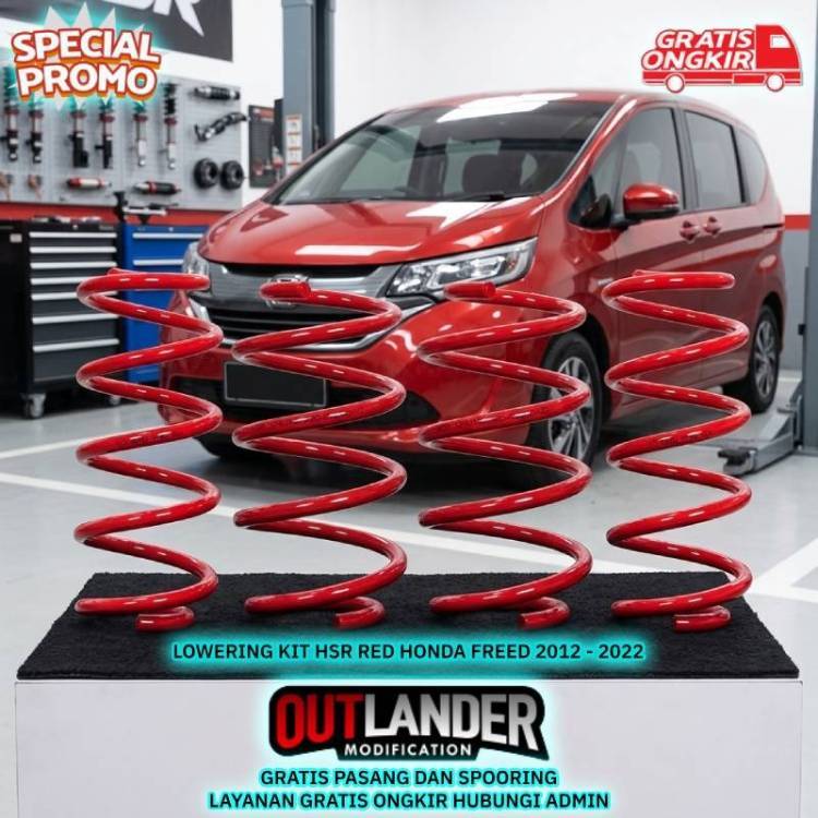 PER CEPER MOBIL FREED ATAU LOWERING KIT HSR RED HONDA FREED 2012 - 2022