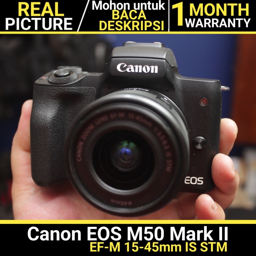Canon M50 mark II kit 15-45mm IS STM BEKAS