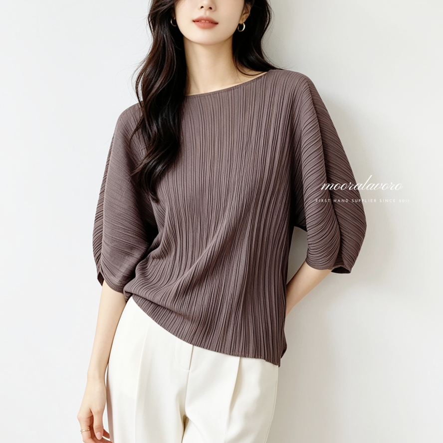 LORAVY CLASSY PLEATS BLOUSE KOREAN STYLE READY BANGKOK PREMIUM COLLECTION BKK