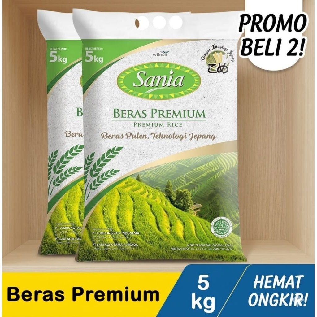 {PAKET 2 PCS} Sania Beras Premium 5kg