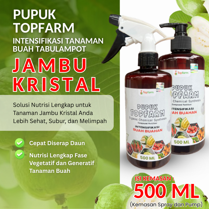 Pupuk TopFarm Terbaik / Pupuk Buah Jambu Kristal Tabulampot / Pupuk Jambu Jamaika / Pupuk Jambs Kris