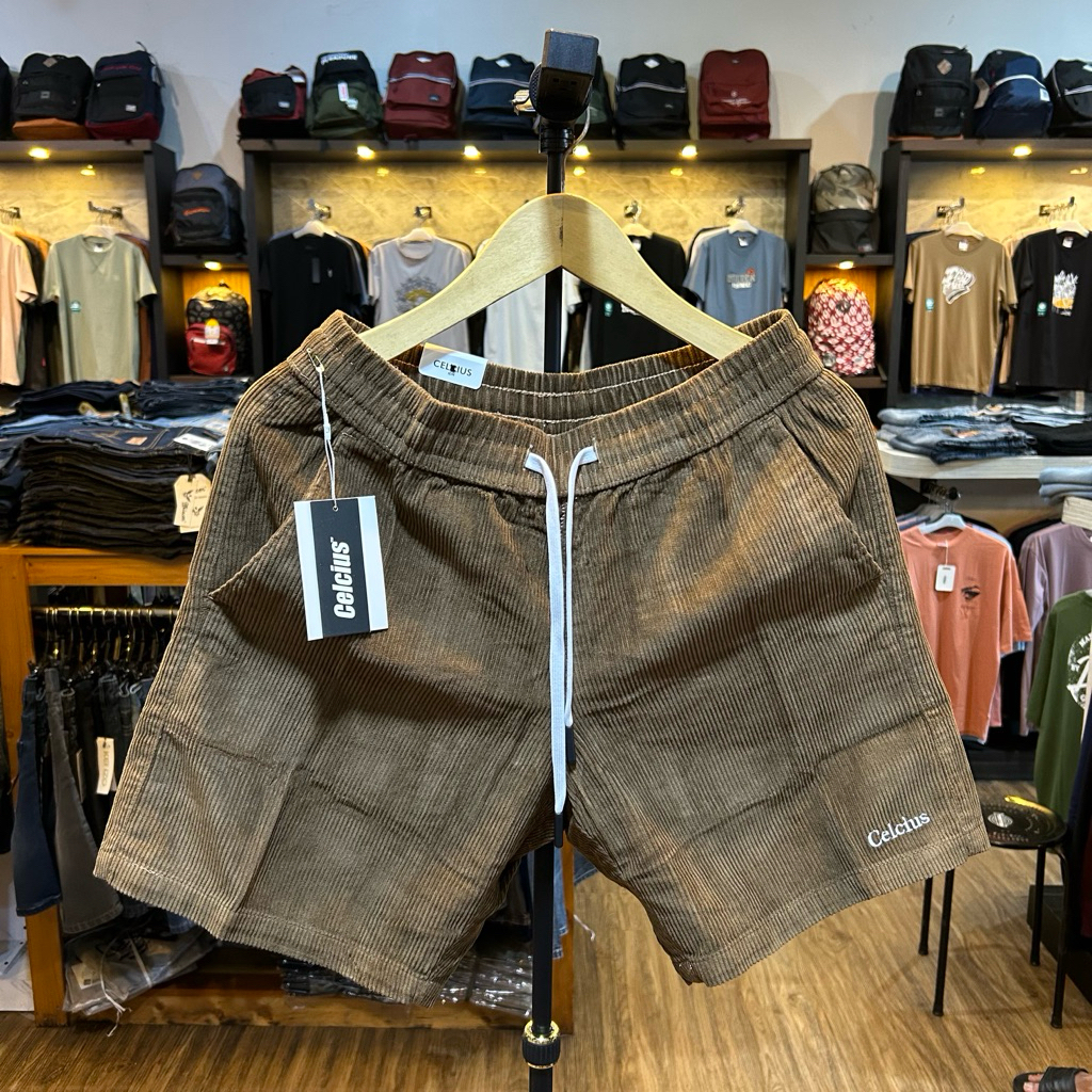 celana pendek celcius/boardshort pria corduroy