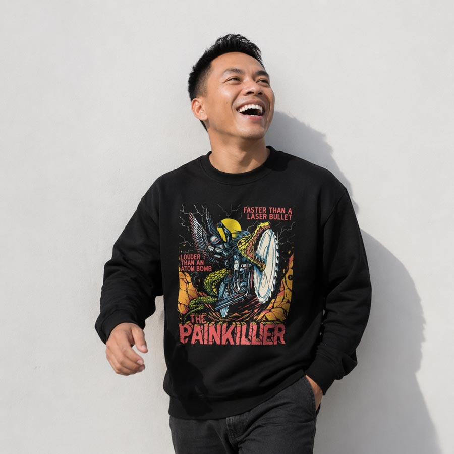 Sweater The Pain Killer Judas Priest Band Crewneck Casual Cotton | Size M L XL XXL READY STOCK | LAN