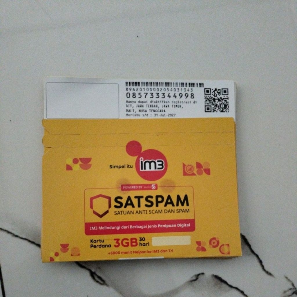 Nomor Cantik Indosat Seri 333 44 99 Bonus Kuota 3GB