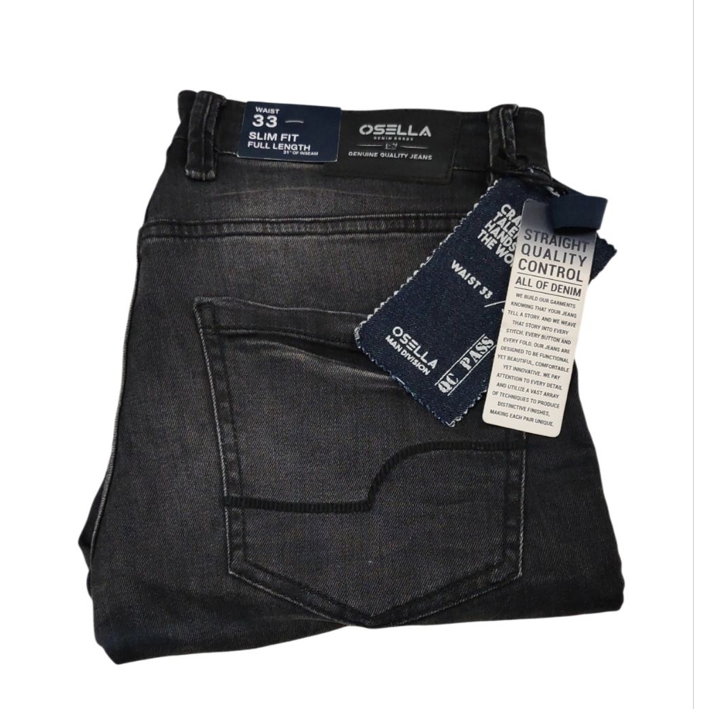 Celana pria Denim OSELLA Slim fit original size 33(LP 88cm)