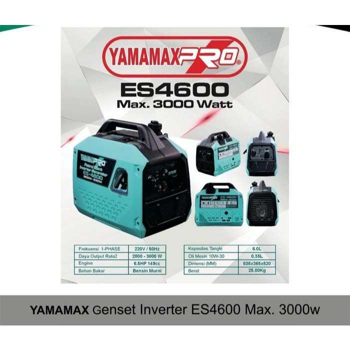 Genset silent inverter YAMAMAX ESP4600 Maximal 3000 Watt