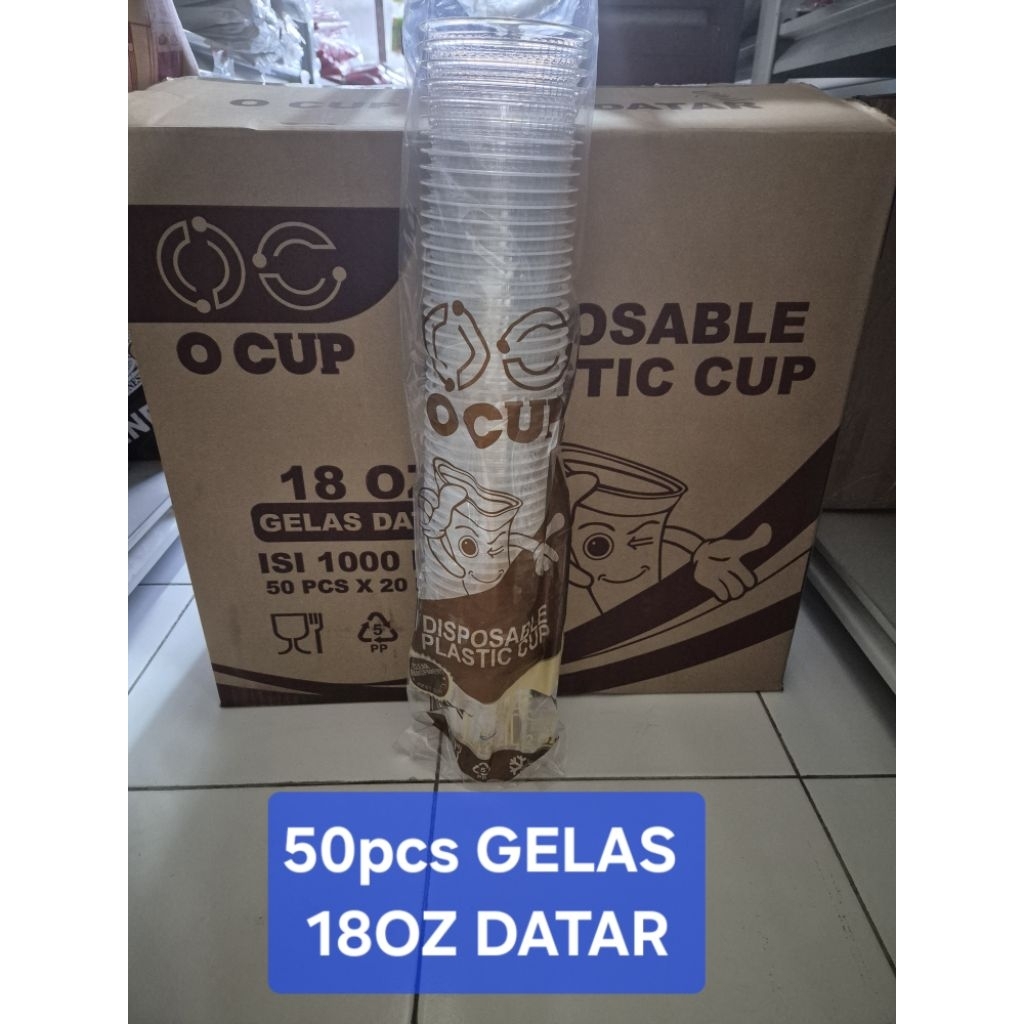 18oz 22OZ CUP DATAR SLIM gelas plastik PP