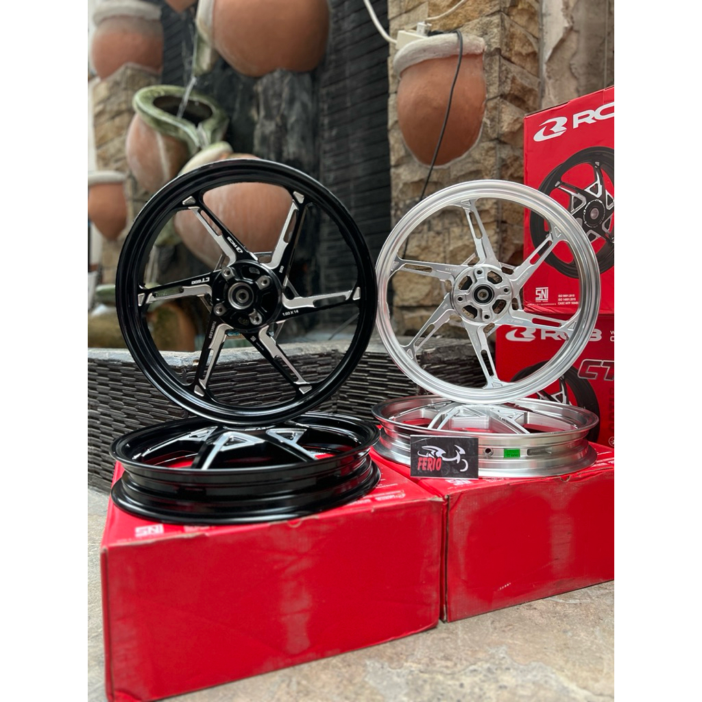 Velg RCB CT600 MIO Sporty, Mio soul gt115, mio smile 185/215-14 Black & Silver