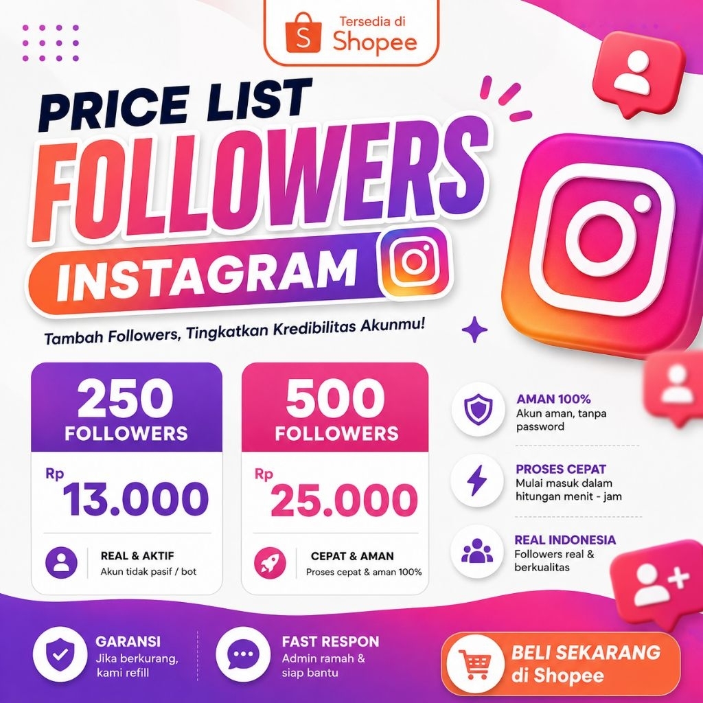 Followers Instagram - Jasa Tambah Follower IG Murah Cepat & Bergaransi Aman Drop Tanpa Password