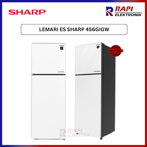 LEMARI ES SHARP 456GIGW / SHARP 2 PINTU MAGIC NOTE J-TECH INVERTER