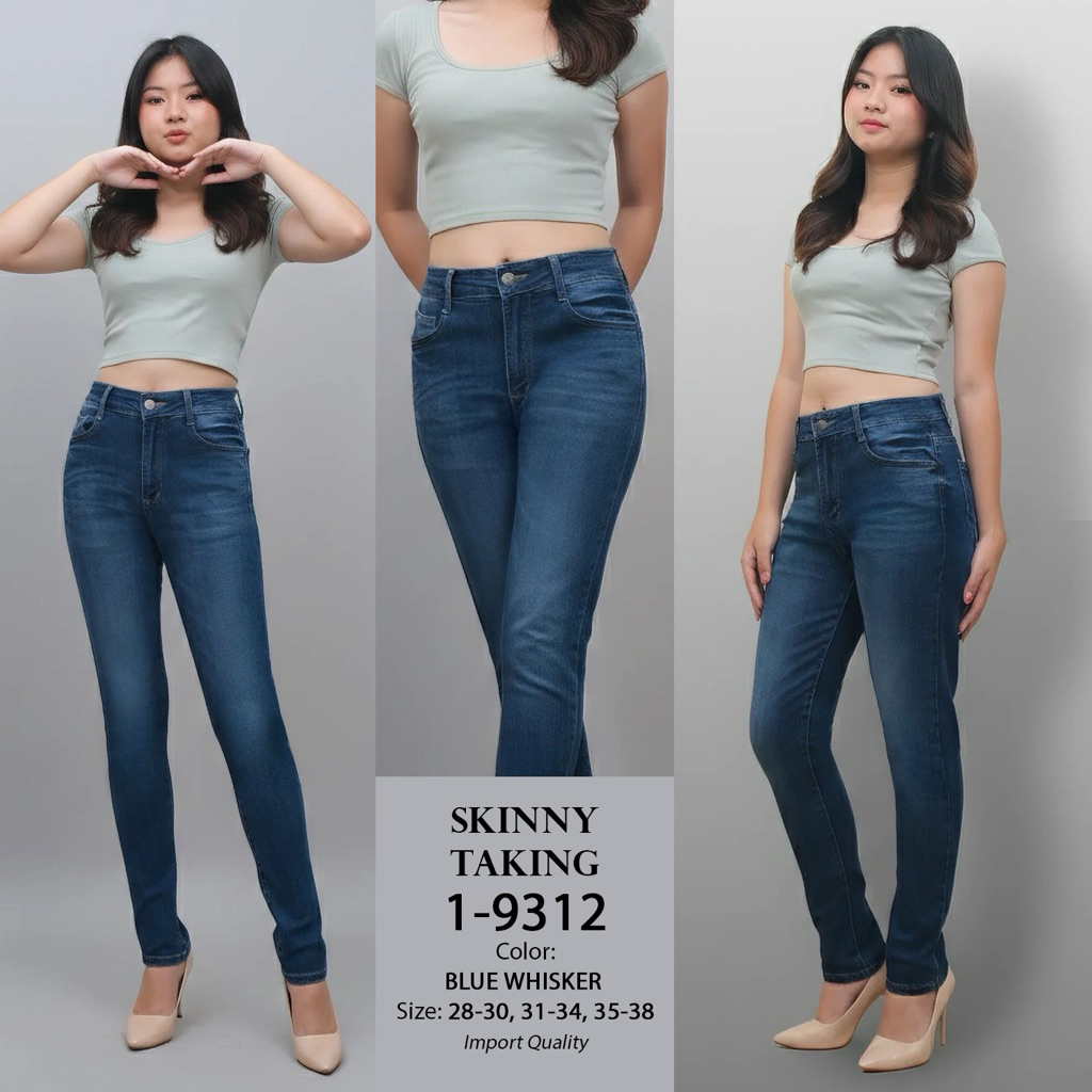 Celana Pensil Harem Kancing 1 Bahan Jeans Stretch Nyaman Dipakai M2000 Jeans